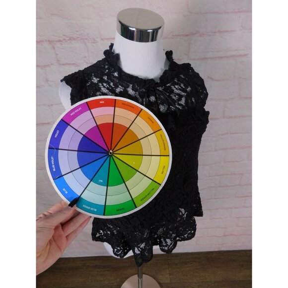 Black Lace Sleeveless Ruffle Blouse XS With Keyhole Back By Papaya - Picture 5 of 10